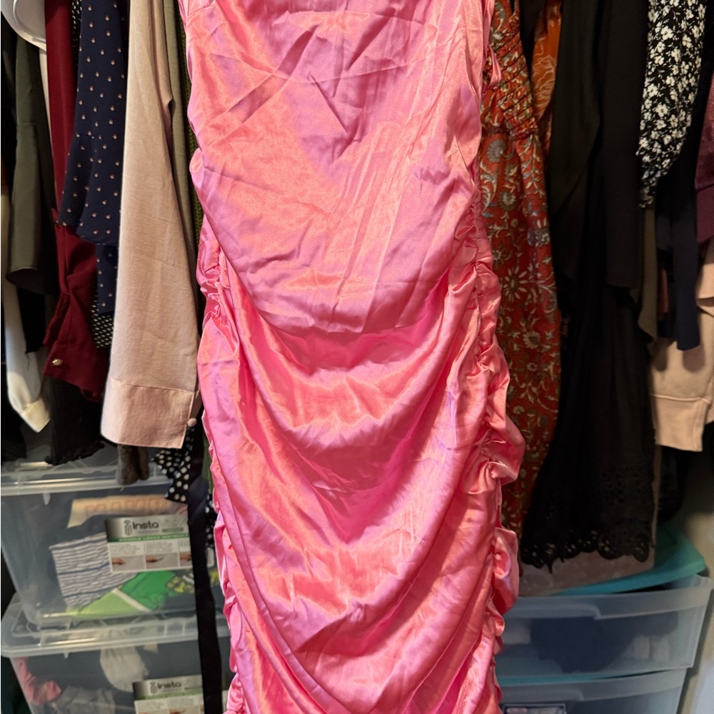 Fashion Nova Pink Satin Dress